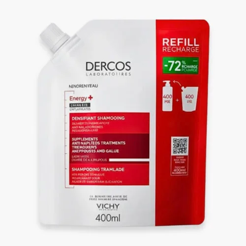 VICHY Dercos Energisant Shampoing Stimulant Complement Anti-Chute Eco-Recharge 400ml