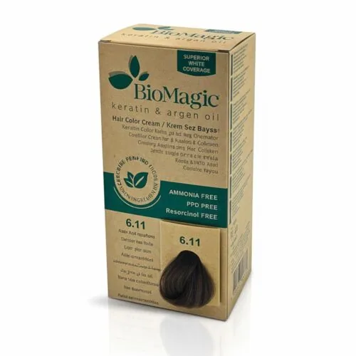 BIOMAGIC Hair Color Cream Kit 6/11 Intense Ash Dark Blonde