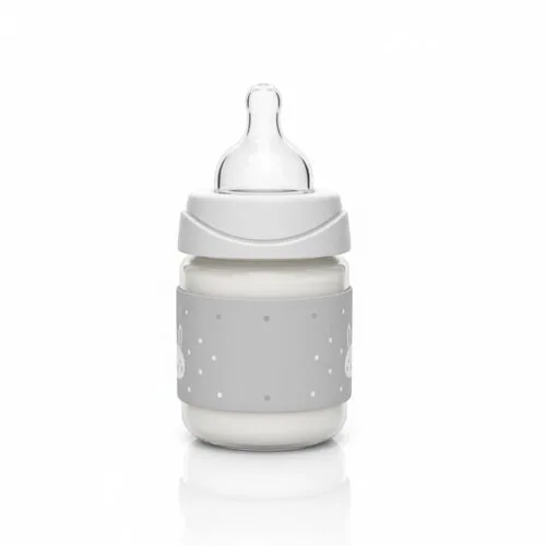 SUAVINEX Biberon Rabbit avec Tetine Ronde Debit Lent +0M Gris 150ml