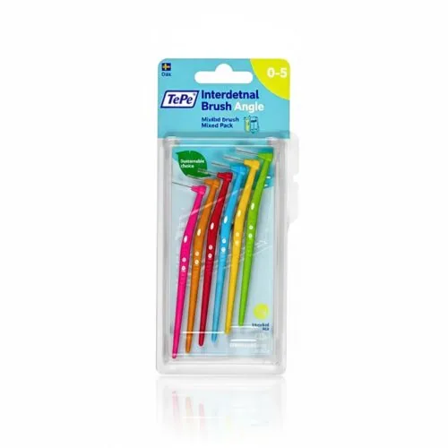 TEPE Tepe Interdental Brush Angle Pack Mixt Taille 0-5 6u