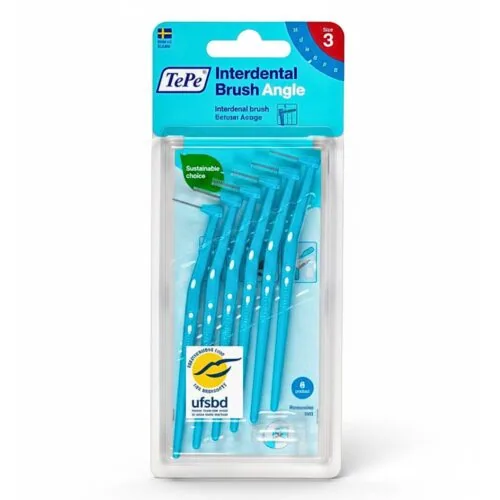 TEPE Tepe Interdental Brush Angle Bleu 0.6mm Taille 3 6u