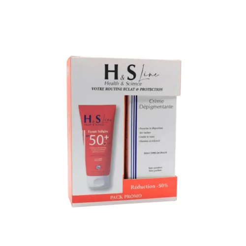 HS LINE Ecran Solaire Spf50 + Creme Depigmentante 50ml Pack