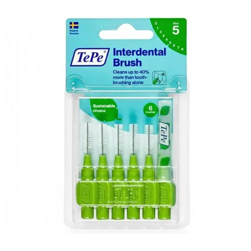 TEPE Interdental Brush Original Vert Taille 0-5 6 Pieces