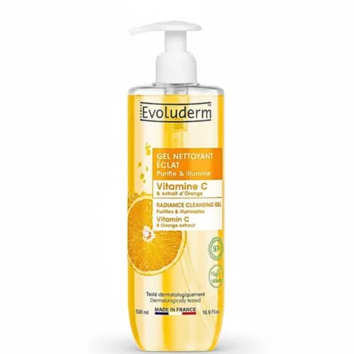 EVOLUDERM Gel Nettoyant Eclat Vitamine C 500Ml