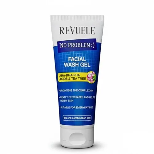 REVUELE No Problem Facial Wash Gel Aha-Bha-Pha Acids Tea Tree 200Ml