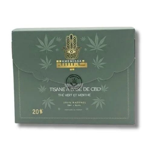 KHEMISSA CBD Tisane Tisane The Vert et Menthe Boite de 20 Sachets