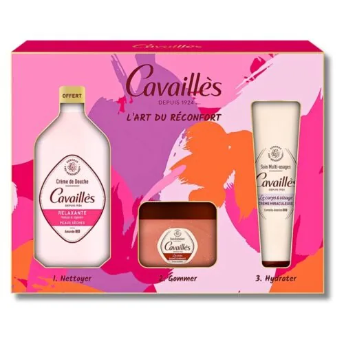 CAVAILLES Coffret Cr Douche Relaxant+Baume Gommant+Cr Miraculeuse