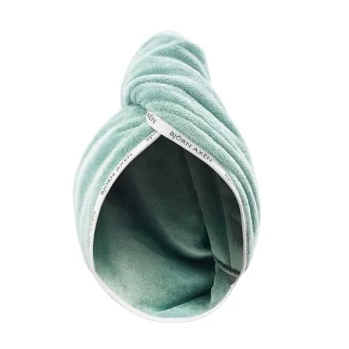 BJORN AXEN Serviette Turban pour Cheveux Verte