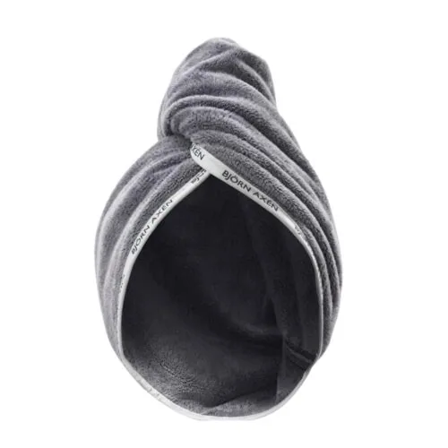 BJORN AXEN Serviette Turban pour Cheveux Grise