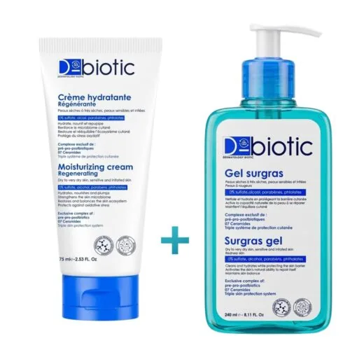 D-BIOTIC Creme Hydratante 75ml+Gel Surgras 240ml Coffret