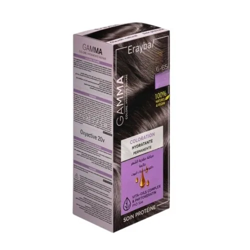 ERAYBA Kit Coloration Permanente 6/65 Blond Fonce Rouge Acajou 270ml