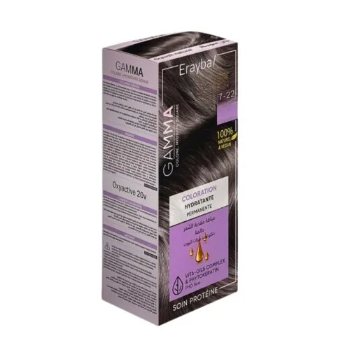 ERAYBA Kit Coloration Permanente 7/22 Blonde Moyen Cendre Perle 270ml