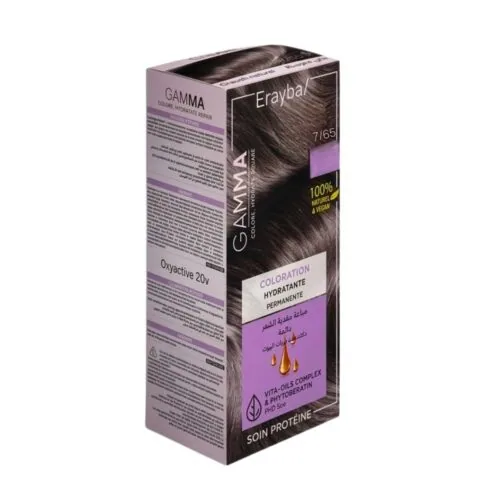 ERAYBA Kit Coloration Permanente 7/65 Blonde Chocolat Dore 270ml