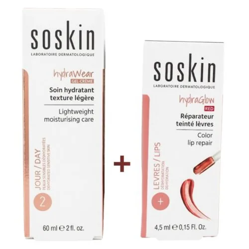 SOSKIN Hydrawear Soin Hydratant Leger+Hydraglow Teinte Levres Duo Pack