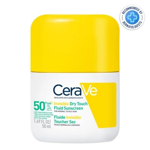 CERAVE Fluide Invisible Toucher Sec SPF50+ Peau Normale a Grasses Tendance Acneique 50ml