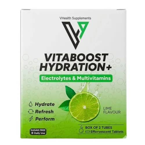 VHEALTH Vitaboost Hydration+ Multivitamins Lime Box Of 2 Tubes