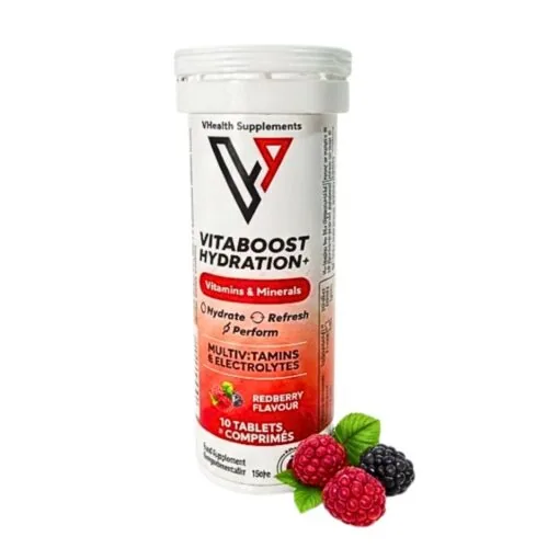 VHEALTH Vitaboost Hydration+ Multivitamins Redberry Gout Fruit Rouge 10 Comprimes