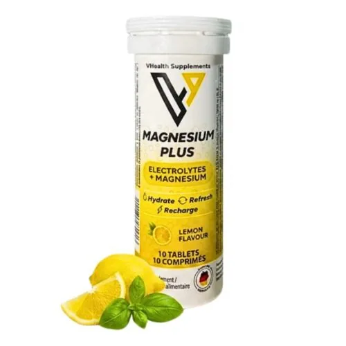 VHEALTH Maghnesium Plus Electrolytes Lemon 10 Comprimes