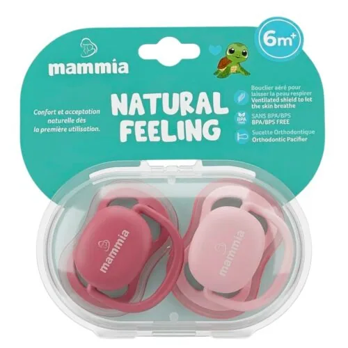 MAMMIA Paire de Sucette Orthodontique Natural Feeling +6M