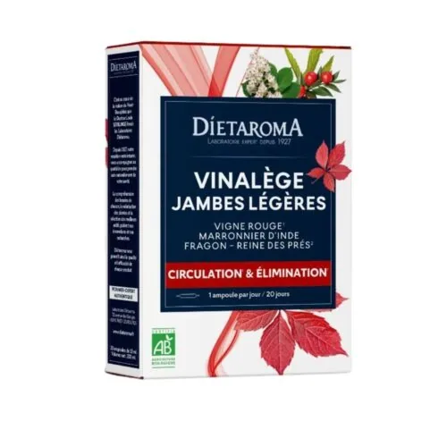DIETAROMA Circulation et Elimination Vinalege Jambee Legeres 30 Ampoules X 10ml