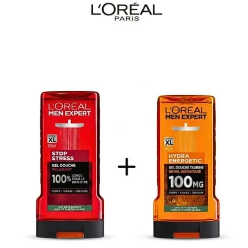 L’OREAL PARIS Gel Douche Expert Hydra Energetic+Gel Douche Stop Stress Pack