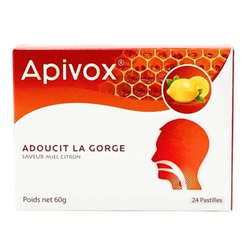 APIVOX Adoucit la Gorge Saveur Miel Citron 60g