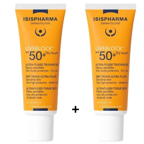 ISISPHARMA Uveblock Dry Touch Ultra-Fluide Spf50 2 X 40ml Pack
