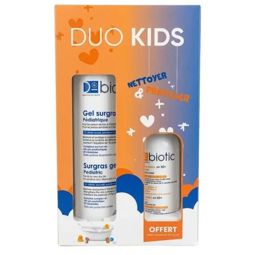 D-BIOTIC Gel Surgras Pediatrique 200ml+Spray Solaire Spf50+ 100ml Duo Pack