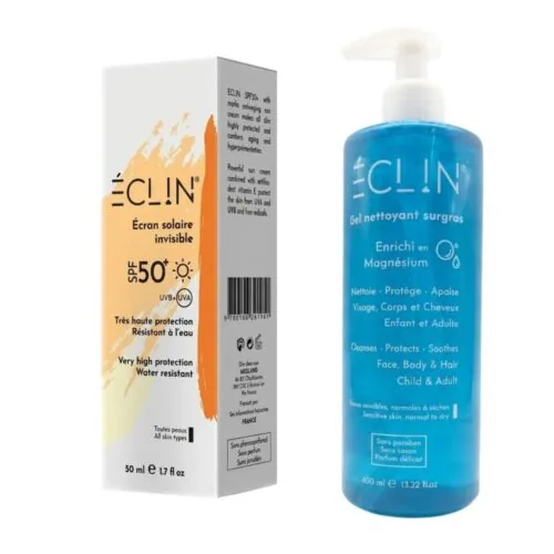 ECLIN Pack « ecran Solaire Invisible+Gel Nettoyant 50ml »