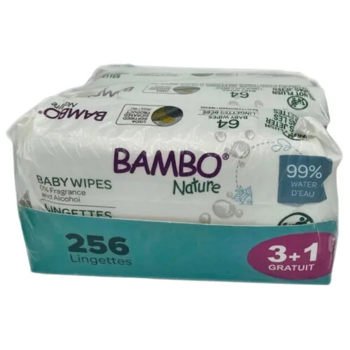 BAMBO NATURE Lingettes Pack 64pcs 3+1 Pack