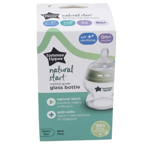 TOMMEE TIPPEE Biberon Verre Natural Start 150ml +0m Ref 42243791