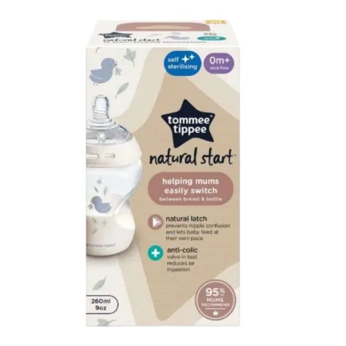 TOMMEE TIPPEE Biberon Natural Start Decor 260ml +0m Ref 42250206