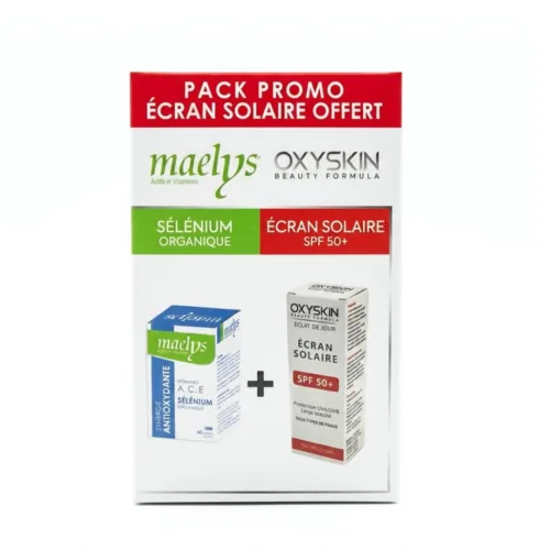 Maelys Selenium 60 Gelules + Oxyskin Ecran Solaire Spf50+50ml pack