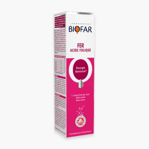 BIOFAR Fer Acide Folique Energie Feminine Effervescents 20 Comprimes