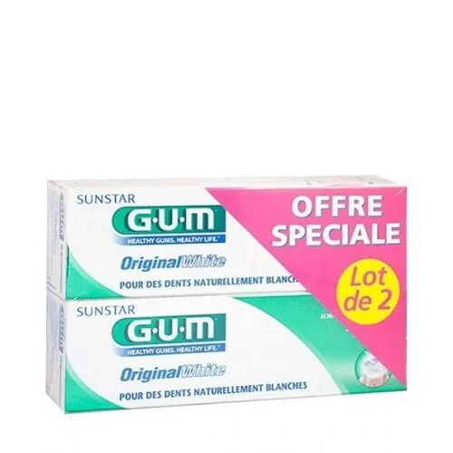 GUM Dentifrice Original White 75ml Lot de 2