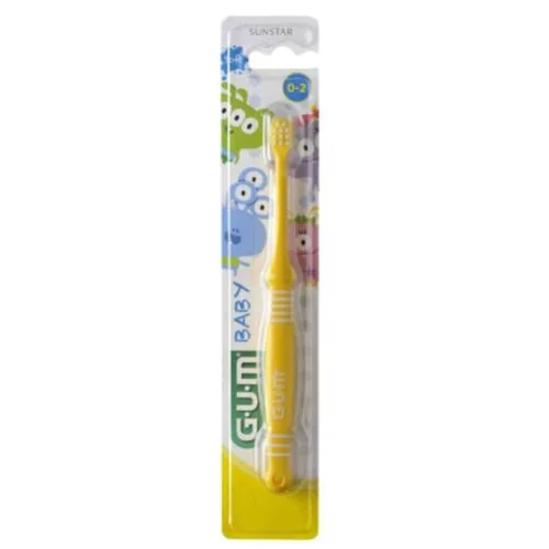 GUM Baby Brosse a Dents 0-2ans Jaune