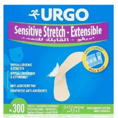 URGO Sensitive Stretch Extensible 2*7.2cm Bte de 300pcs