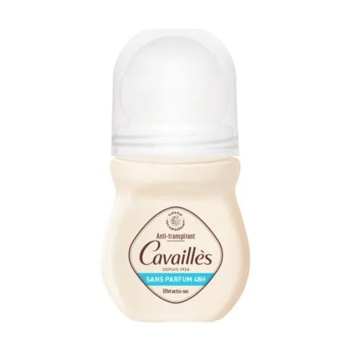 CAVAILLES Deodorant Anti-Transpirant sans Parfum Effet Extra-Sec 48h Roll-On 50ml