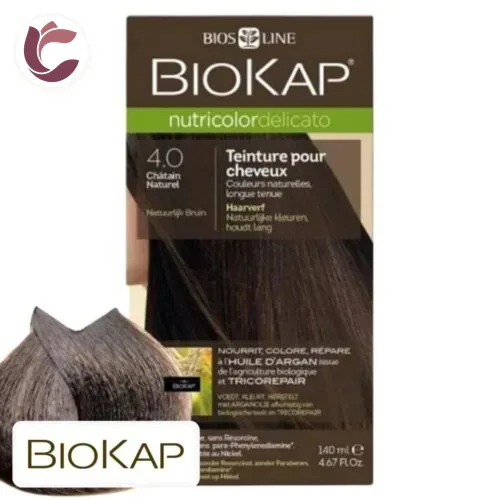 BIOKAP Nutricolor Delicato Coloration Naturelle Cheveux Delicats 140ml 4.0 Chatain Naturel