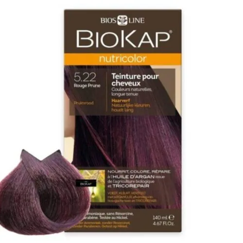 BIOKAP Nutricolor Coloration Naturelle Cheveux 140ml 5.22 Rouge Prune