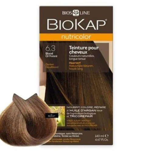 BIOKAP Nutricolor Coloration Naturelle Cheveux 140ml 6.3 Blond Or Fonce