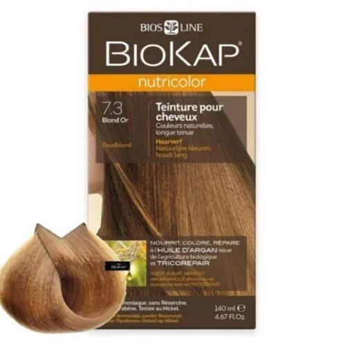 BIOKAP Nutricolor Coloration Naturelle Cheveux 140ml 7.3 Blond Or