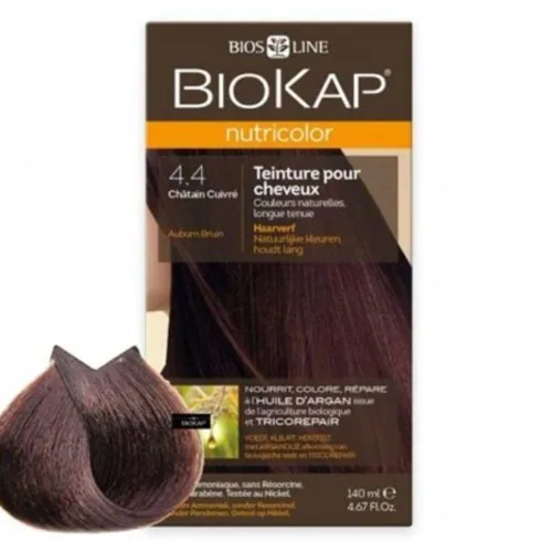 BIOKAP Nutricolor Coloration Naturelle Cheveux 140ml 4.4 Chatain Cuivre
