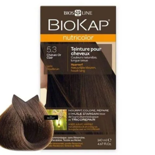 BIOKAP Nutricolor Coloration Naturelle Cheveux 140ml 5.3 Chatain Or Clair