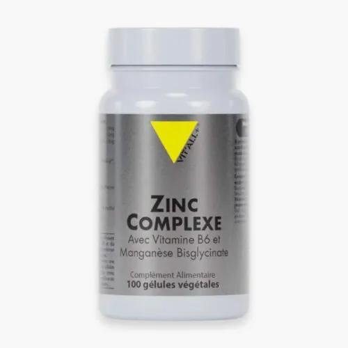 VITALL+ Zinc Complexe avec Vitamines B6 et Manganese Bisglycinate 100 Gelules