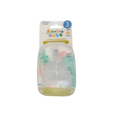 NOTRE BEBE 2 Tetines Debit +3m Variable
