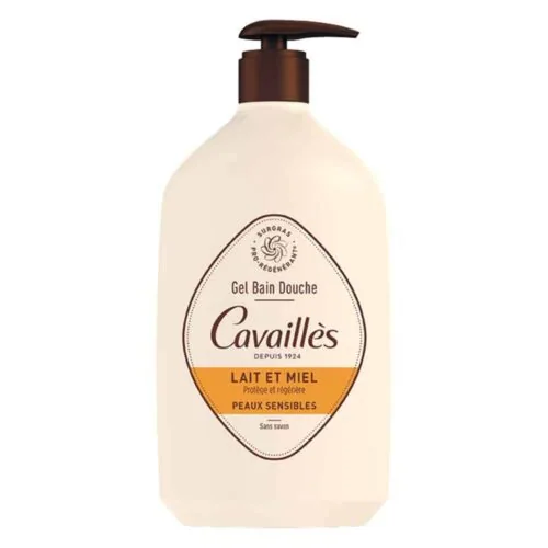 CAVAILLES Gel Bain Douche Lait et Miel sans Savon 1l