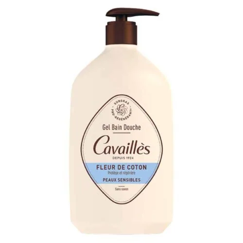 CAVAILLES Gel Bain Douche Fleur de Coton sans Savon 1l