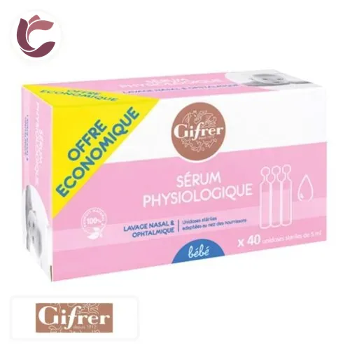 GIFRER Bebe Serum PHYSIOLOGIQUE Lavage Nasal et Ophtalmique 40x 5ml