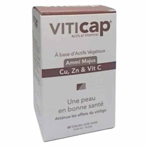 VITICAP Ammi Majus Cu, Zn, et Vit C Peau en Bonne Sante 60 Gelules